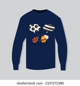 diseño divertido de los iconos de la plantilla de la camisa de manga