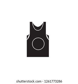 Sleeveles black vector concept icon. Sleeveles flat illustration, sign