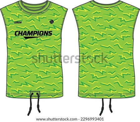 Sleeveless base layer Tank Top Basketball jersey vest design flat sketch illustration template, sport jersey concept with front and back view for Men and women Volleyball and badminton sport kit