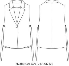 sleeveless blazer side buckle detail