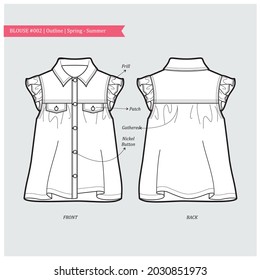 Diseño de colección de verano de primavera superior sin blusa