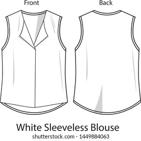 sleeveless blouse v neck vector template pattern