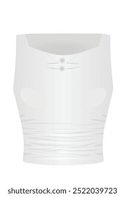Sleeveless crop t shirt. vector