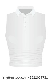Sleeveless crop t shirt. vector