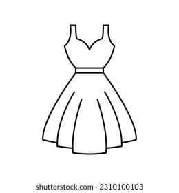Sleeveless dress line icon design. isolated on white background. vector illustration