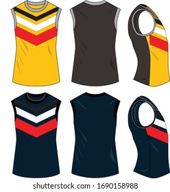 
Sleeveless sleeveless front, side and back for the shirt design template
style sport