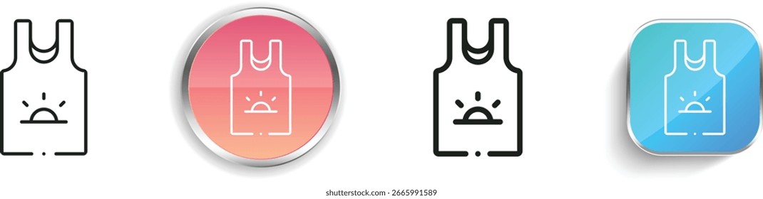 Ícone sem mangas. Design fino, linear, regular e estilo botão isolado no fundo branco