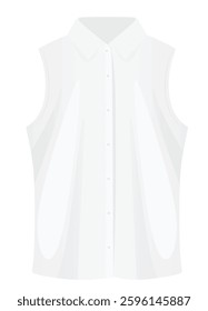 Sleeveless long formal shirt. vector