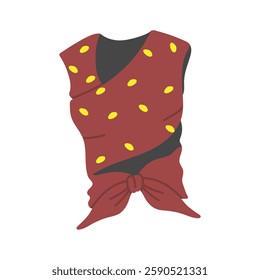 Sleeveless maroon vest vector design, customizable icon