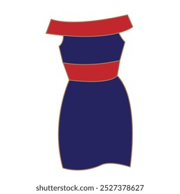 sleeveless party dress vector illustration