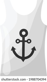 Sleeveless Sailor T shirt Concept, Anchor Nautical Sea Beach Mens Wear Top Vector Icon Design, Summer Spring activities Symbol, Hot Weather Sign, Warmest Season Elements Stock illustration
