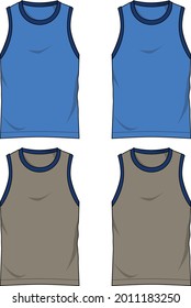 sleeveless shirt for boys vector template