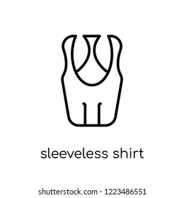 sleeveless shirt icon. Trendy modern flat linear vector sleeveless shirt icon on white background from thin line Clothes collection, outline vector illustration