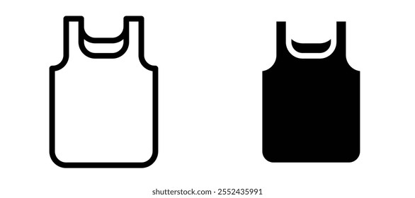 Sleeveless shirt liner icon vector set.