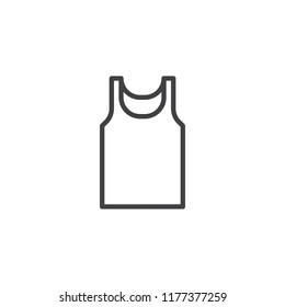 Sleeveless shirt outline icon. linear style sign for mobile concept and web design. Tank top simple line vector icon. Symbol, logo illustration. Pixel perfect vector graphics