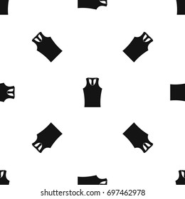 Sleeveless shirt pattern repeat seamless in black color for any design. Vector geometric illustration