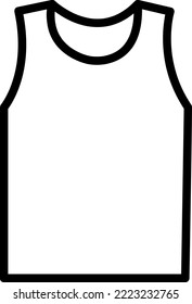 Sleeveless shirt or tank top line art vector icon for fashion apps and websites.eps
