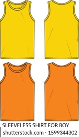 SLEEVELESS SHIRT VECTOR FOR BOY