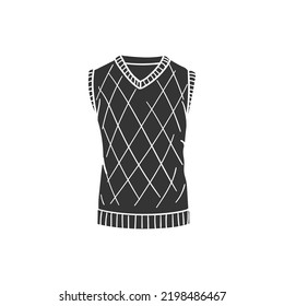 Sleeveless Sweater Icon Silhouette Illustration. Wear Vector Graphic Pictogram Symbol Clip Art. Doodle Sketch Black Sign.