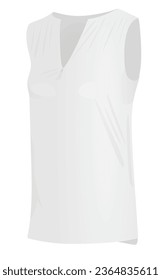 Sleeveless t shirt. side view. vector