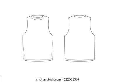 Sleeveless T shirt Template