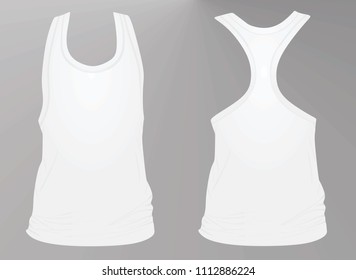 Black White Sleeveless T Shirt Vector Stock Vector (Royalty Free ...