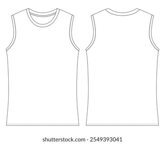  Camiseta sin mangas Ilustración vectorial Plantilla Diseño