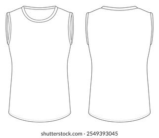  sleeveless t shirt vector illustration template design