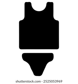 Sleeveless Tank With Panties Icon. Singlet icon. Men's Underwear.