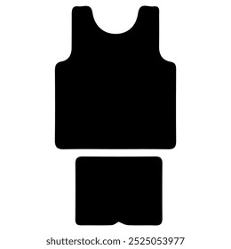 Sleeveless Tank With Panties Icon. Singlet icon. Men's Underwear.