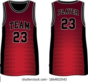 Sleeveless Tank Top Basketball  jersey design t-shirt template, sports jersey concept with front and back view for Men and women. Basketball, Volleyball, Rugby, tennis, badminton uniform.