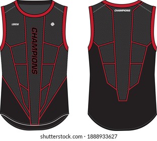 Sleeveless Tank Top Basketball  jersey vest design t-shirt template, sports jersey concept with front and back view for Men and women. Basketball, Volleyball jersey, tennis and badminton uniform