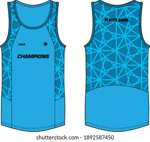 Sleeveless Tank Top Basketball  jersey vest design t-shirt template, sports jersey concept with front and back view for Men and women. Basketball, Volleyball jersey, Running, tennis, badminton uniform