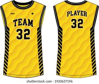 Sleeveless Tank Top Basketball  jersey vest design t-shirt template, sports jersey concept with front and back view for Men and women. Basketball, Volleyball jersey, tennis and badminton