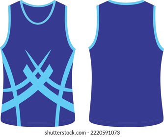 Sleeveless Tank Top Basketball jersey vest design t-shirt template, sports jersey concept with front and back view for Men and women. Basketball,Volleyball jersey,tennis,tank top and badminton uniform