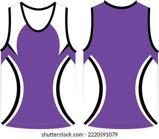 Sleeveless Tank Top Basketball jersey vest design t-shirt template, sports jersey concept with front and back view for Men and women. Basketball,Volleyball jersey,tennis,tank top and badminton uniform