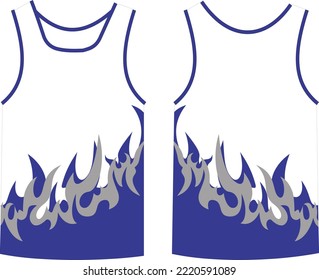 Sleeveless Tank Top Basketball Jersey vest Design T-Shirt Vorlage, Sport Jersey Konzept mit Front-und Rückansicht für Männer und Frauen. Basketball, Volleyball-Jersey, Tennis, Tankdecke und Badminton-Uniform