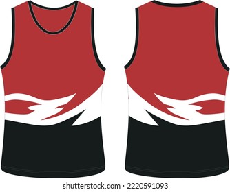 Sleeveless Tank Top Basketball jersey vest design t-shirt template, sports jersey concept with front and back view for Men and women. Basketball,Volleyball jersey,tennis,tank top and badminton uniform