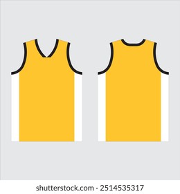 Tank Top sem mangas de basquete camisa colete de design t-shirt modelo, conceito de camisa de esportes com vista frontal e traseira para homens e mulheres. Basquete, camisa de vôlei, tênis, tanque e badminton.