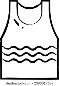 Sleeveless top hand drawn vector illustration