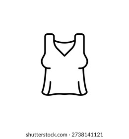 Sleeveless Top Outline Icon Vector Illustration Of A Women's Tank Top Apparel