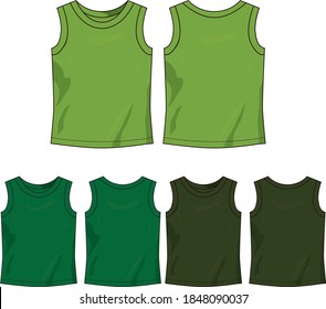 Sleeveless tops for boys vector template pattern