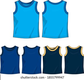 Sleeveless tops for boys vector template pattern