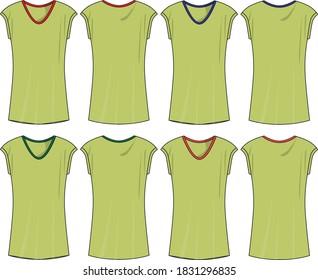 
Sleeveless T-shirt front and back vector art