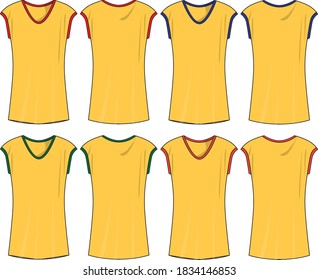 
Sleeveless T-shirt front and back vector art