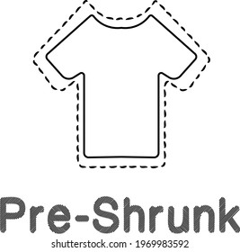 sleeveless T-shirt and sleeveless T-shirt outline and "pre-shrunk" lettering at the bottom 