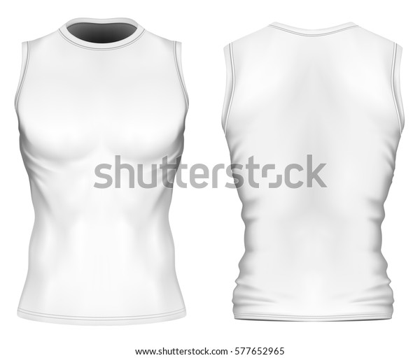 Download Sleeveless Tshirt Round Neck On Mens Stock Vector (Royalty ...