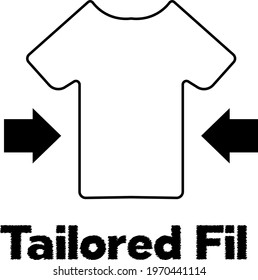 sleeveless T-shirt and side arrows and "Tailored Fit" lettering at the bottom 