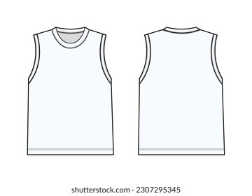 Sleeveless  T-shirt vector template illustration