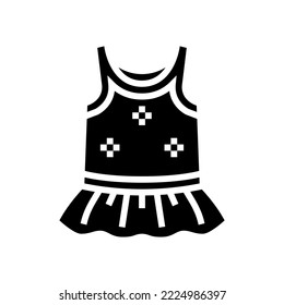 sleeveless tunic girl baby cloth glyph icon vector. sleeveless tunic girl baby cloth sign. isolated symbol illustration